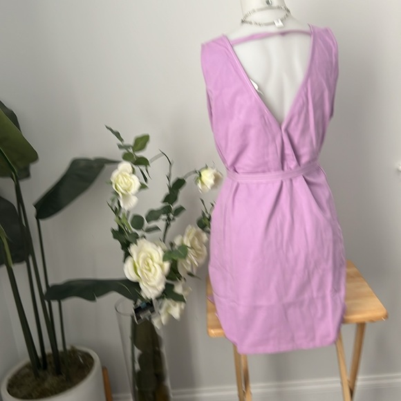 Amylynn Lavender Sleeveless Wrap Dress deep V tie - Picture 4 of 11